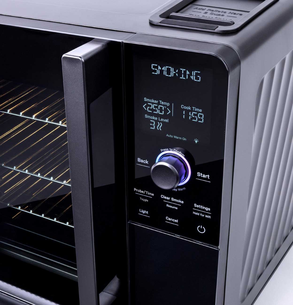 Detail Closeup of Smart Indoor Smoker Controls 1