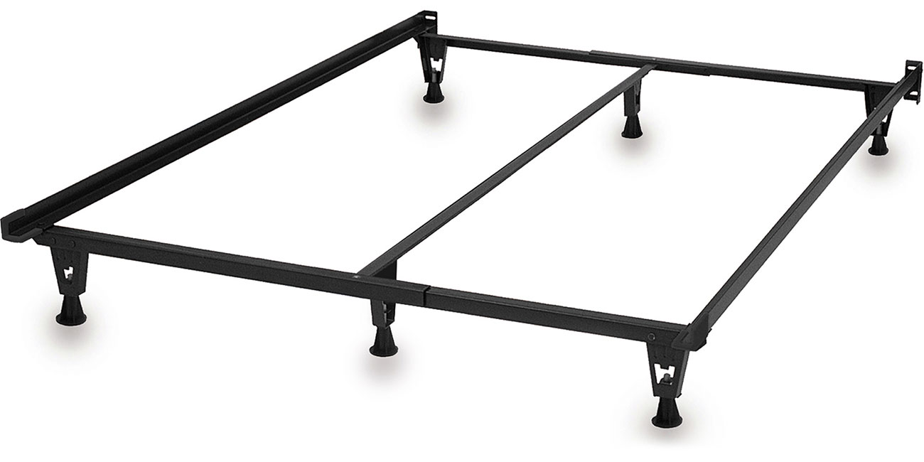 Angled view of Knickerbocker Deluxe Premium Bed Frame in black