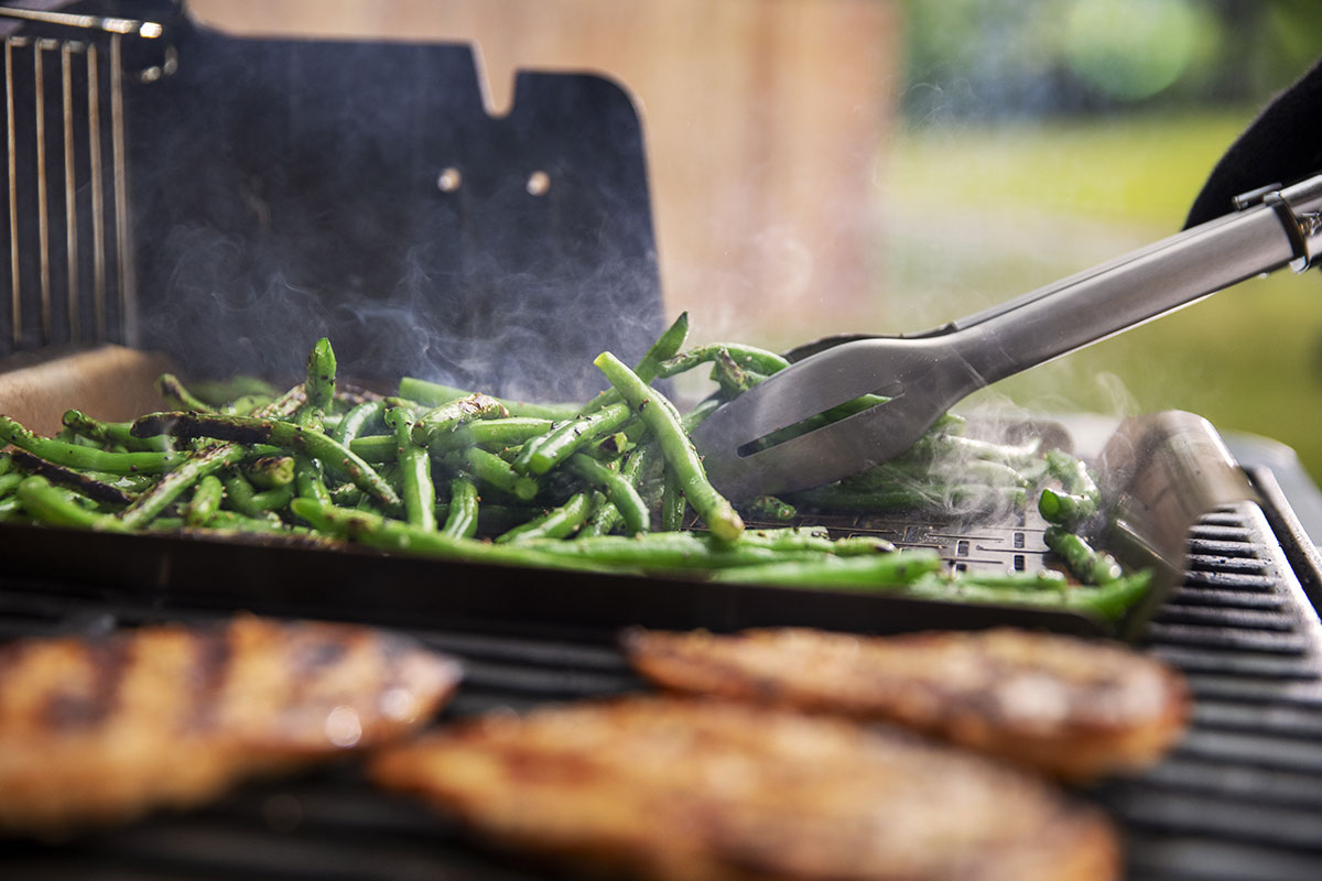 Grilled green beans.