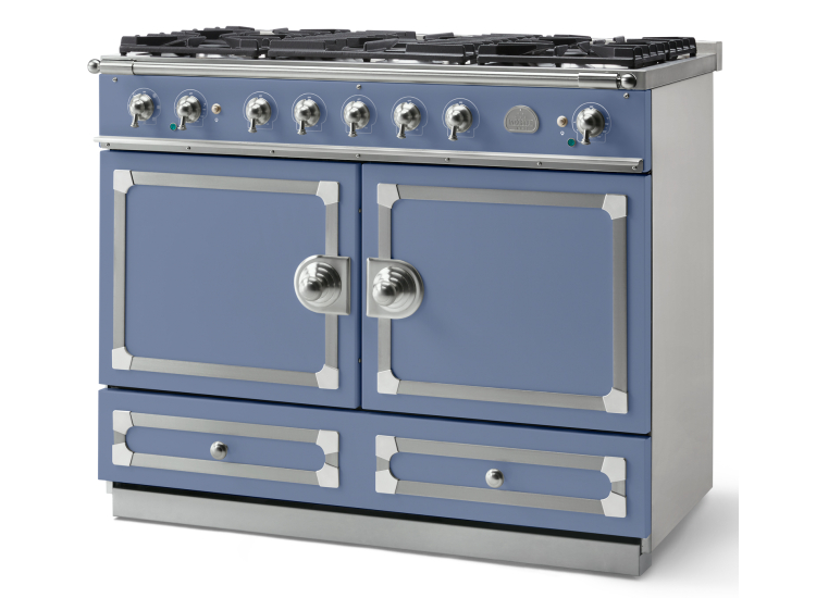 La Cornue CornuFe 110 43 In. Provence Blue With Satin Chrome Trim Dual Fuel Range - C1LN