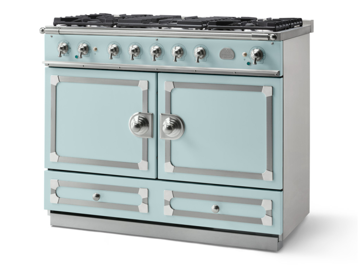La Cornue CornuFe 110 43 In. Roquefort With Satin Chrome Trim Dual Fuel Range - C1QN