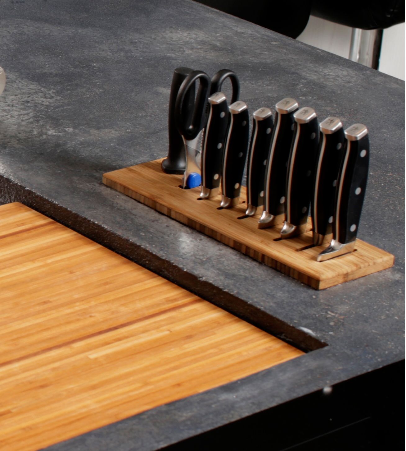 The Galley Bamboo Countertop Knife Block Kb 04 C Ba