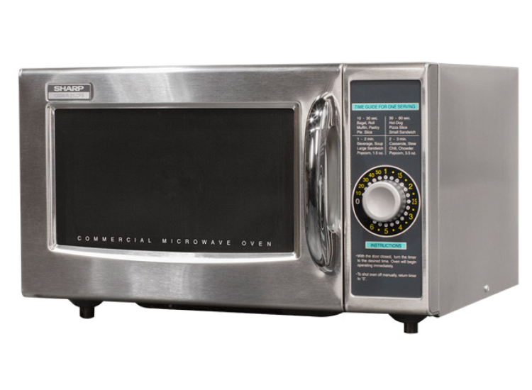 Sharp 1 Cu. Ft. Stainless Steel Medium-Duty Commercial Microwave Oven - R-21LCFS