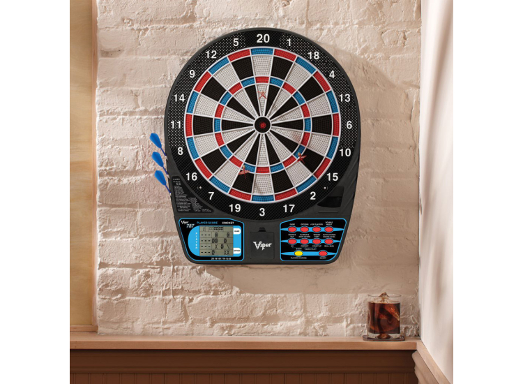 Viper LED Laser Toe-Line Dartboard With Soft/Steel Tips, 4 AA Batteries Included (Open Box)
