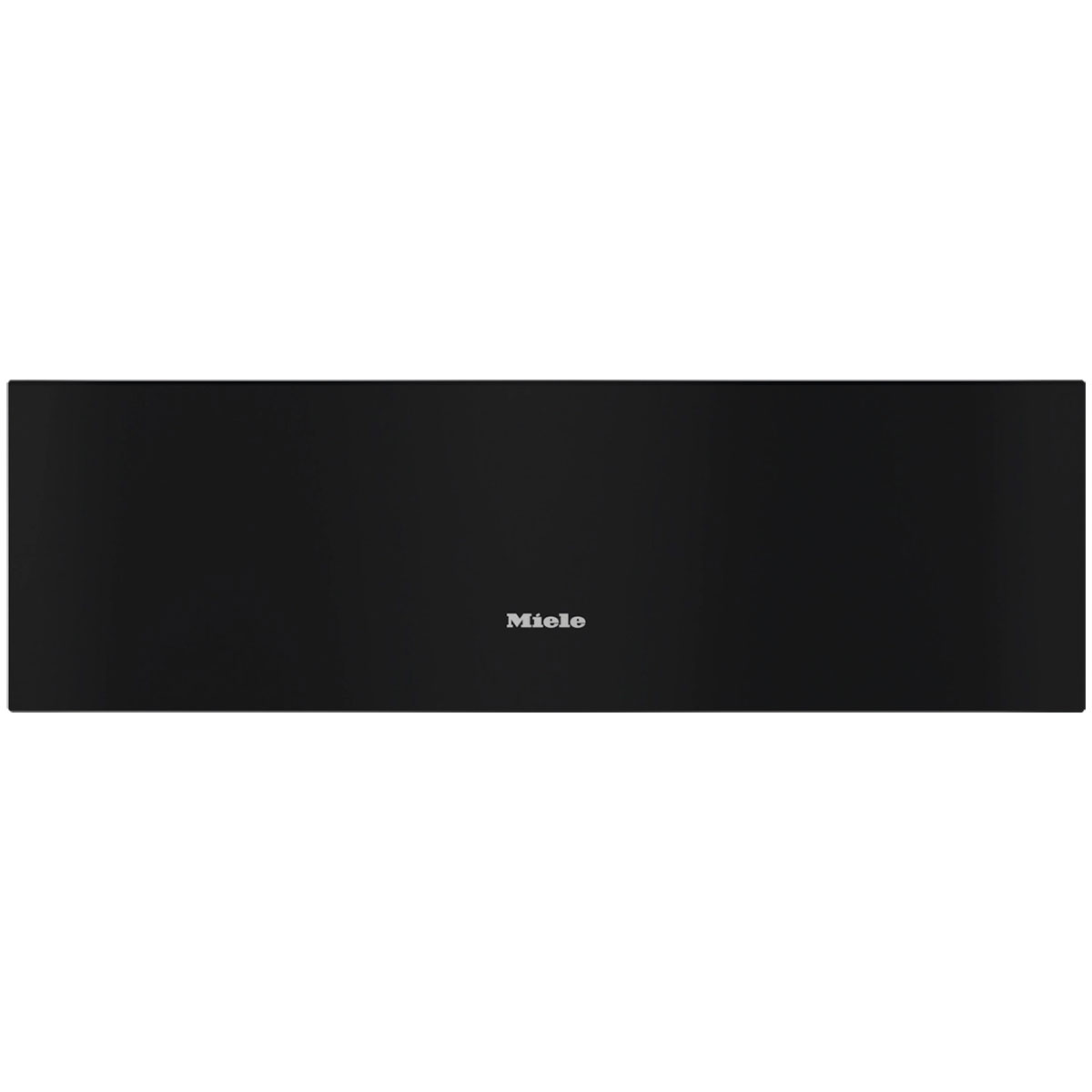 Front of warming drawer in Obsidian Black.