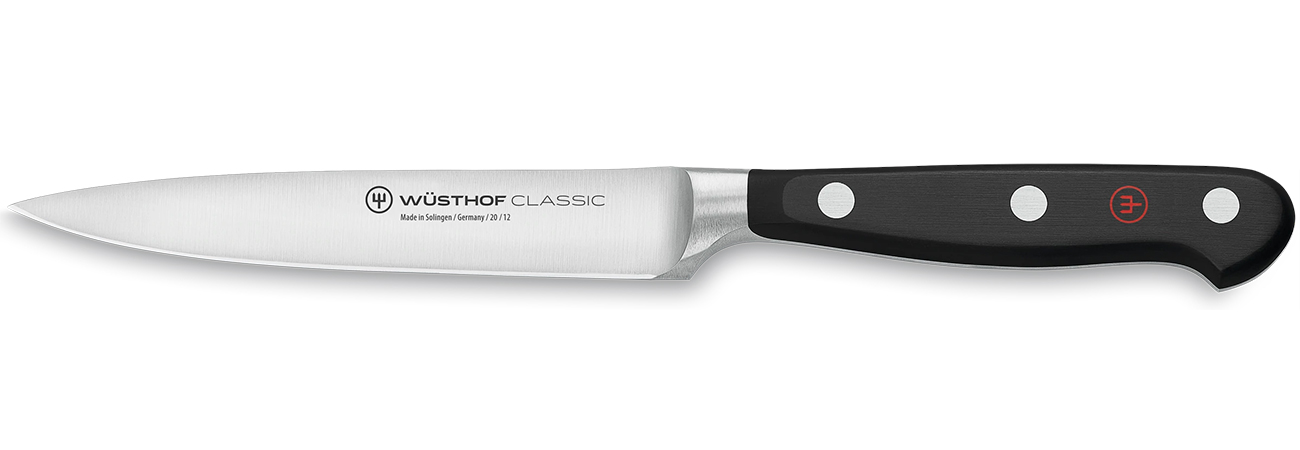 Front view of single knife from set