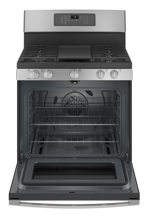 Large image of GE 30" Stainless Steel Freestanding Gas Convection Range With No Preheat Air Fry