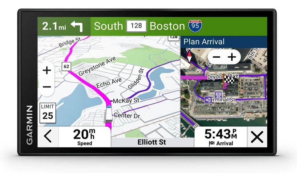 Front View Of The Garmin dezl OTR620 Trucking GPS In Black Finish
