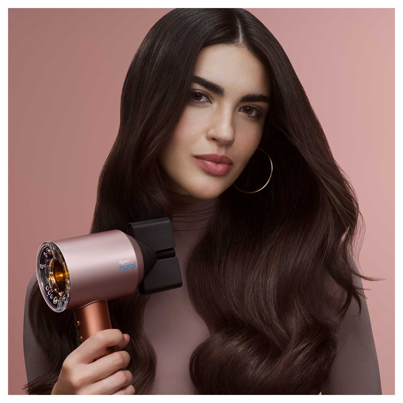Supersonic Nural Hair Dryer in Amber Silk with Model Detail