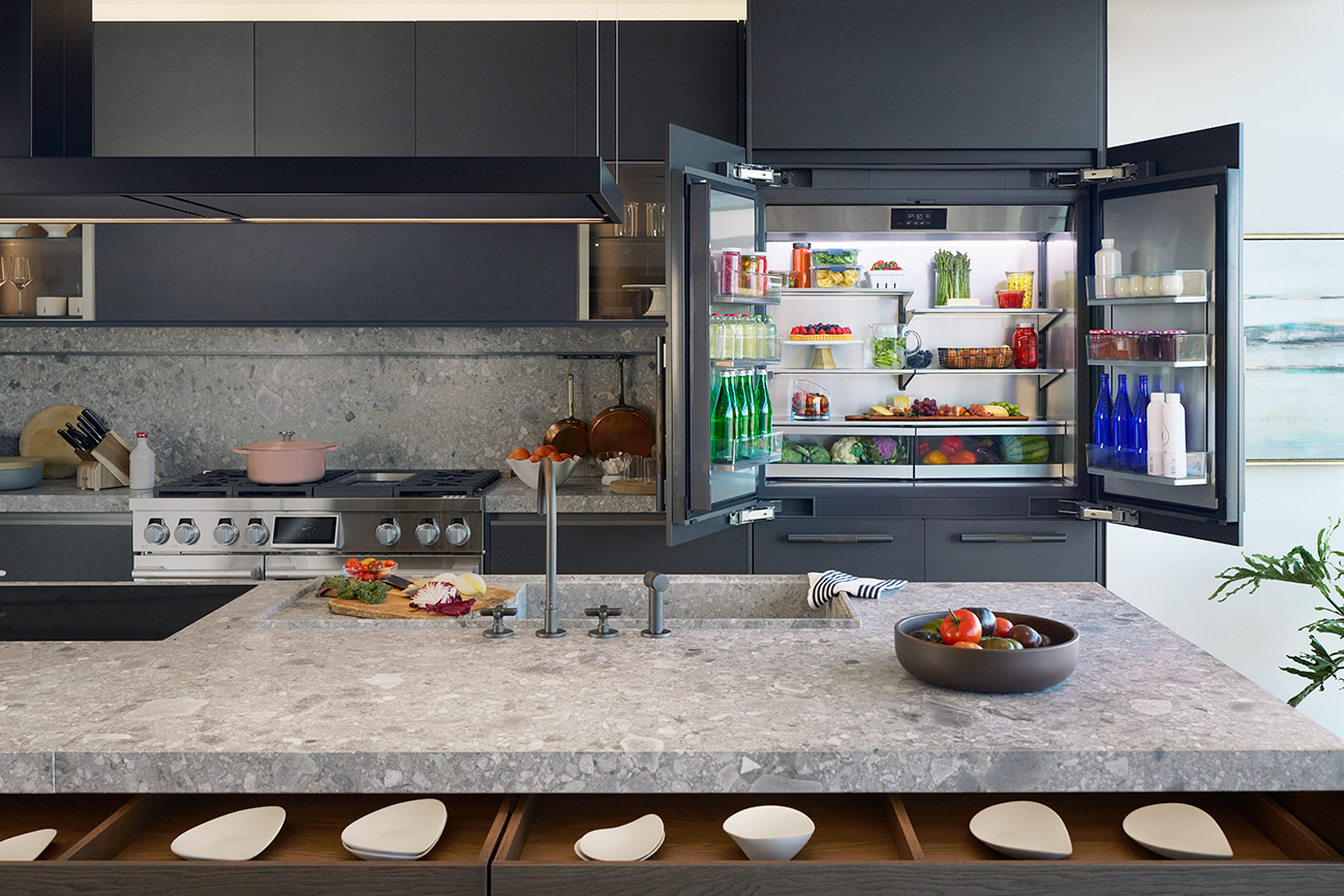 Lifestyle View of SKS Refrigerator Open