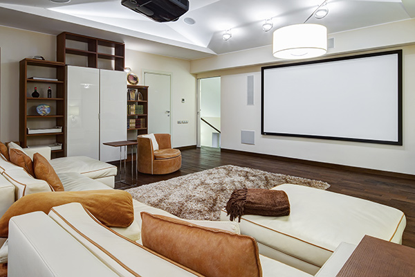 Home Theater with Projector and Screen