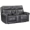 Flexsteel Alexander Power Reclining Loveseat with Console, Power Headrest and Lumbar in Weathered Stone Leather