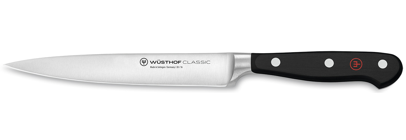 Front view of single knife from set