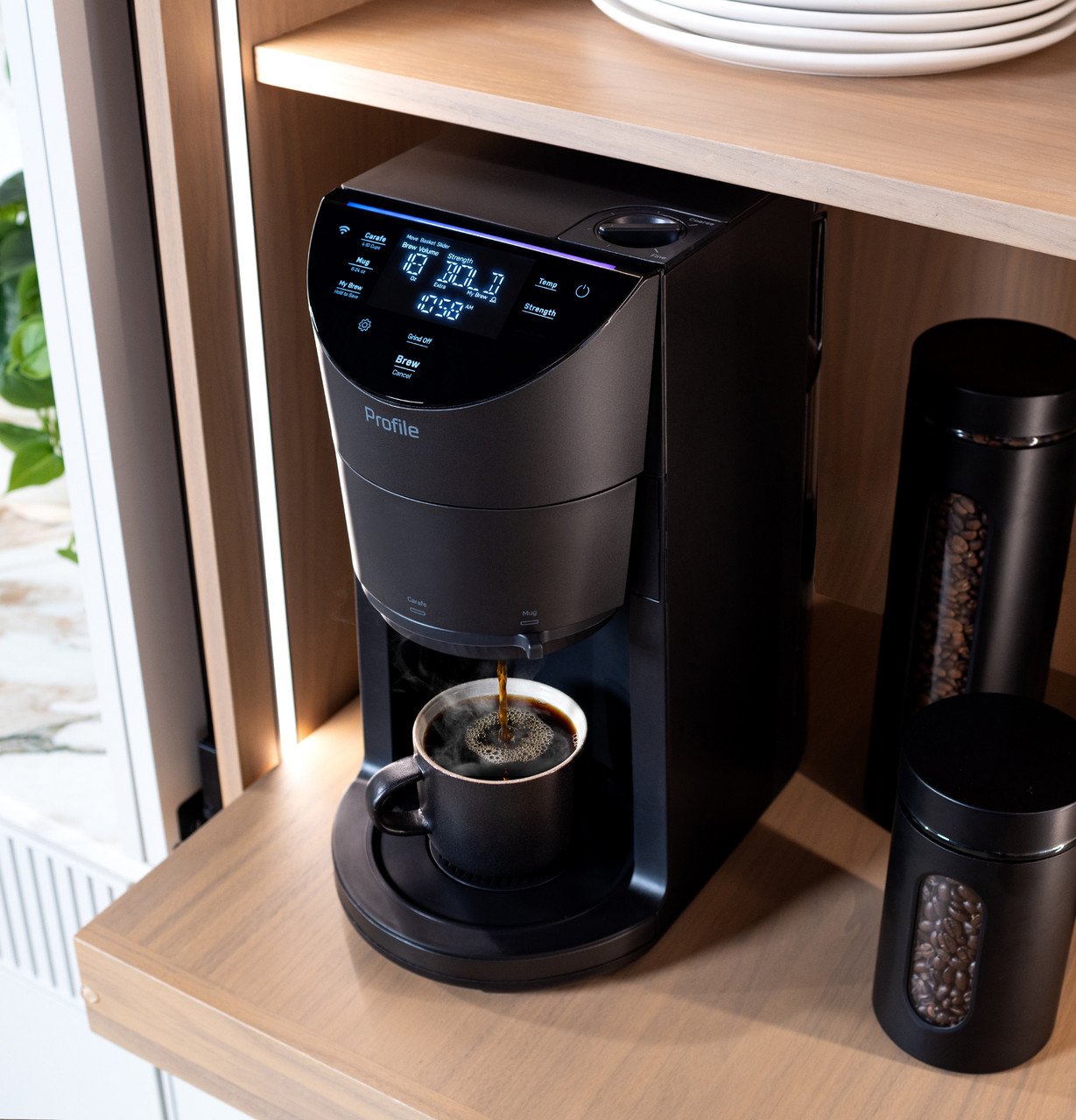 Coffee view of GE Profile Coffee Maker