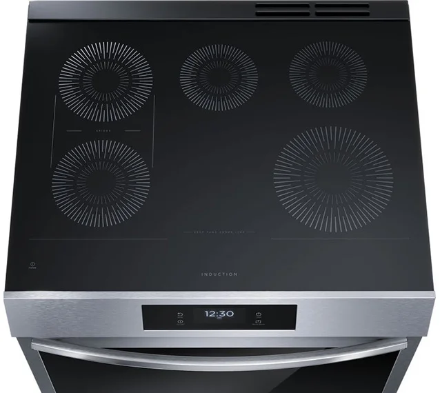 Aerial view of an induction range