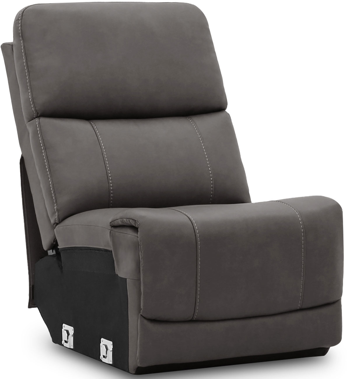 Flexsteel Carter Armless Chair in Smoke Fabric