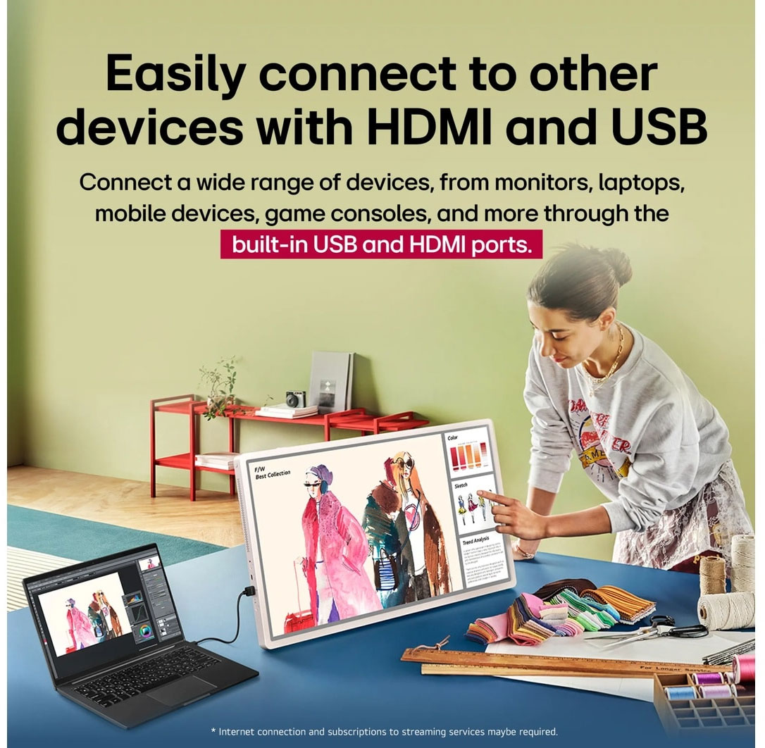Infographic View of LG 2K Smart Portable TV Inputs 