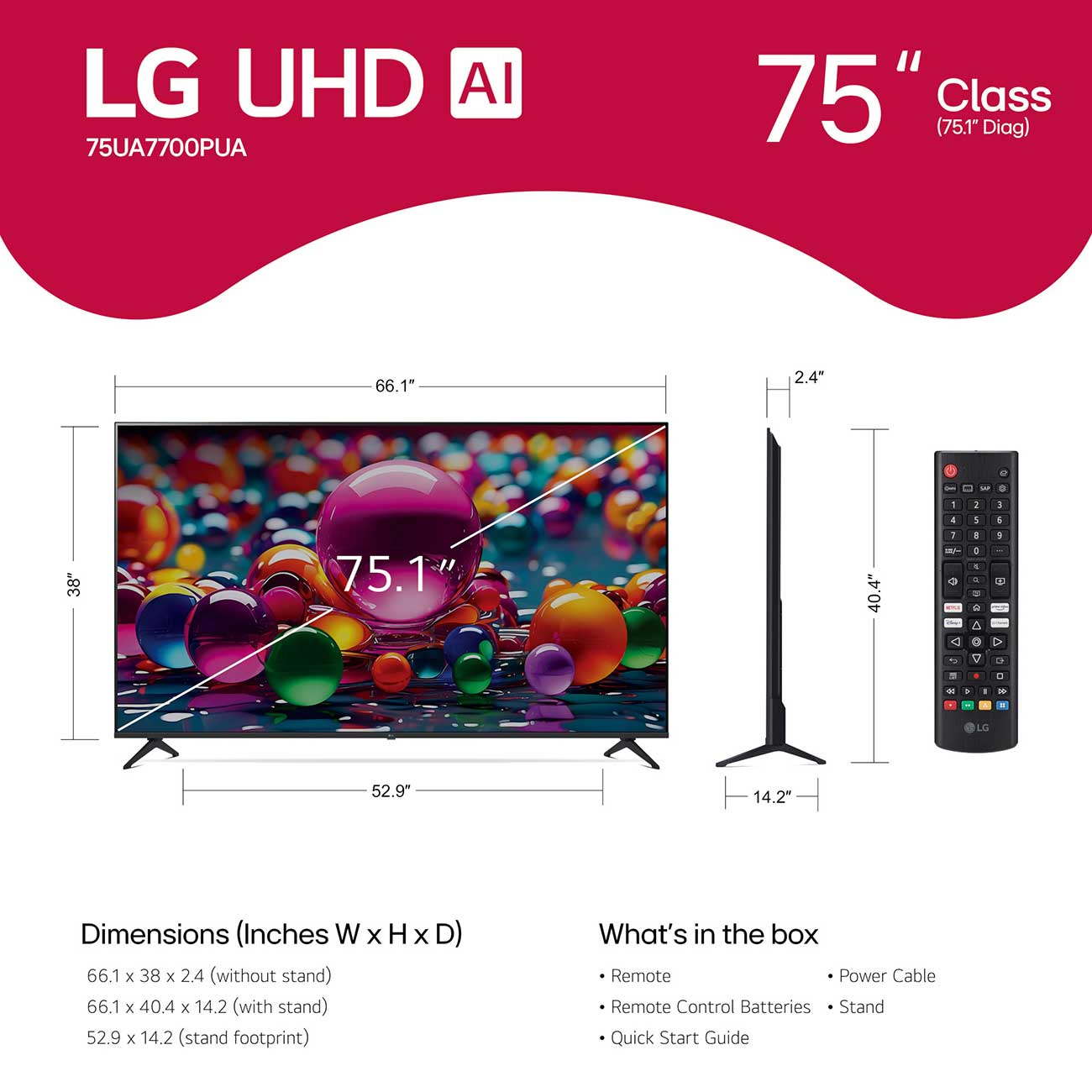 75-Inch 4K UHD TV Specs Detail