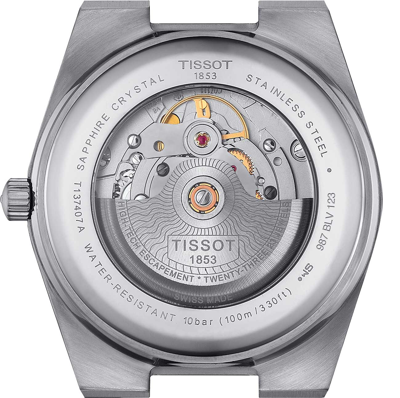 View of Tissot Exposed case back