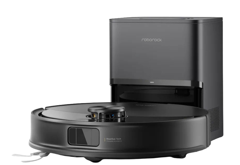 Front of Roborock Q10 Plus Robot Vacuum in Black