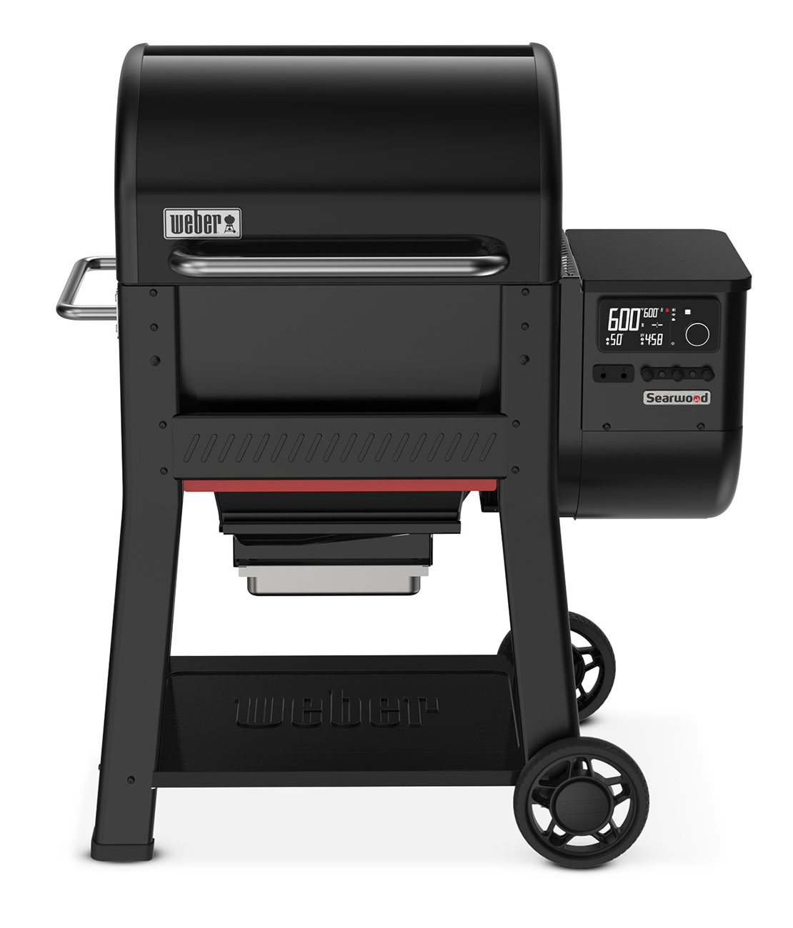 Front View of Weber Searwood 600 Pellet Grill In Black
