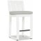 Sunset West Newport Bar Stool in Satin White | Cast Silver Sunbrella