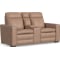 Flexsteel Dutch Power Reclining Loveseat with Console, Power Headrest and Lumbar in Desert Leather
