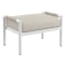 Sunset West Sabbia Ottoman in Natural | Satin White | Echo Ash Sunbrella