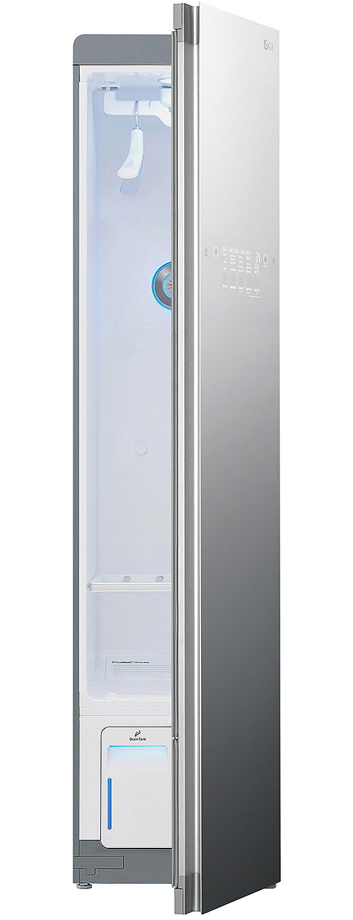 Front view of styler halfway open