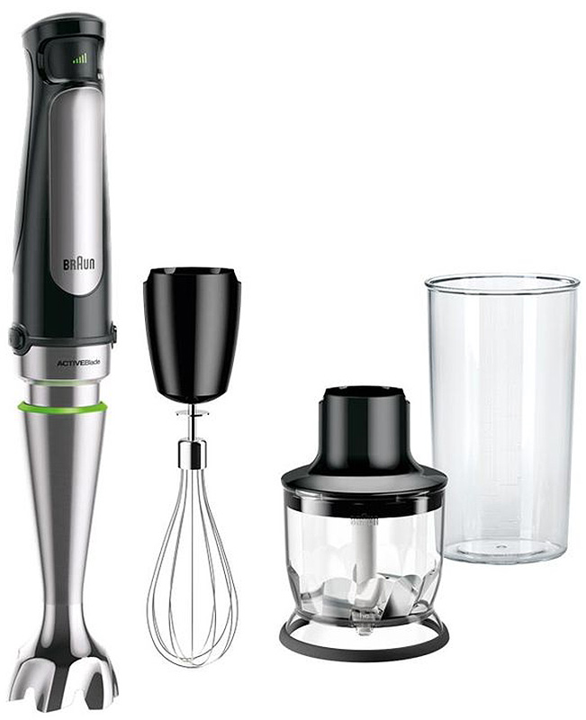 Front image of Braun MultiQuick 7 Hand Blender with accessories