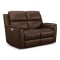 Flexsteel Henry Power Reclining Loveseat With Power Headrests & Lumbar in Burnt Umber Leather