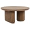Classic Home Vander Solid Wood Round Coffee Table in Tawny Brown