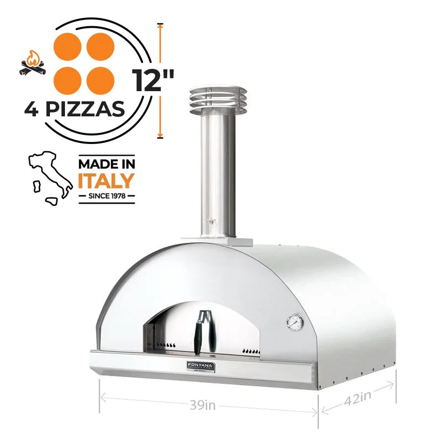 Angled View of Pizza Oven Dimensions