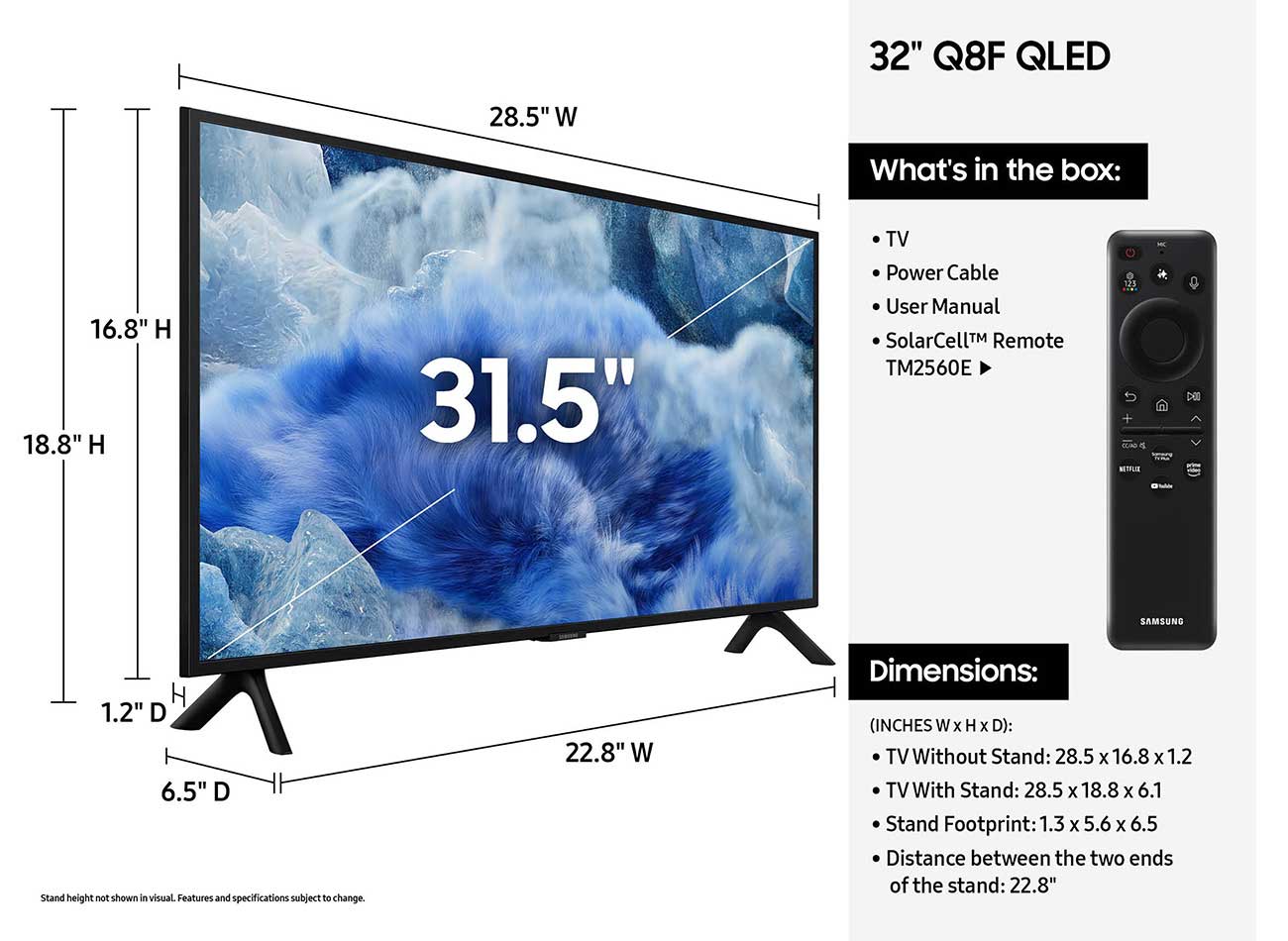 Samsung Q8F QLED TV What�s In
the Box image
