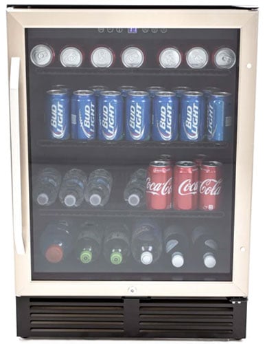 Front of beverage center with Stainless Frame.