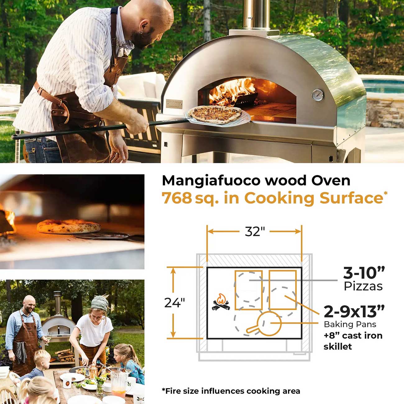 Cooking Surface Sheet view of Fontana Pizza Oven