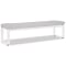 Sunset West Newport Dining Bench in Satin White | Cast Silver Sunbrella