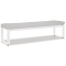 Sunset West Newport Dining Bench in Satin White | Cast Silver Sunbrella