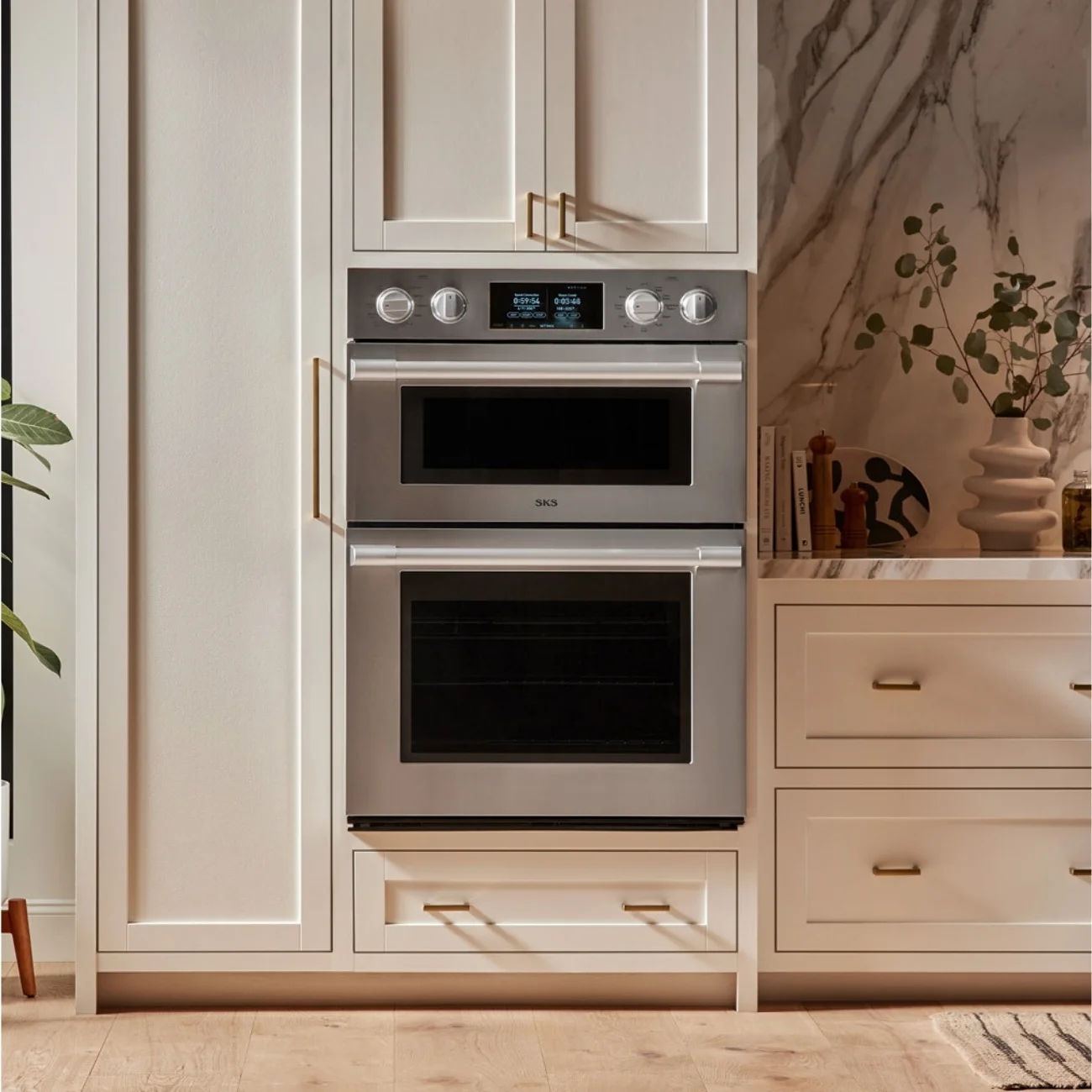 SKS wall oven installed in luxury kitchen cabinetry