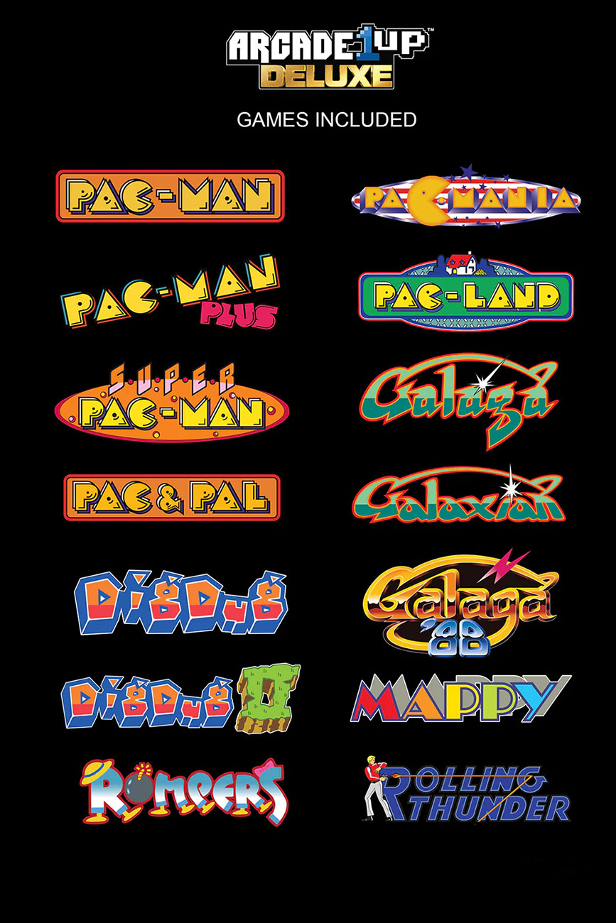 Game List View of Arcade1Up Arcade Machine