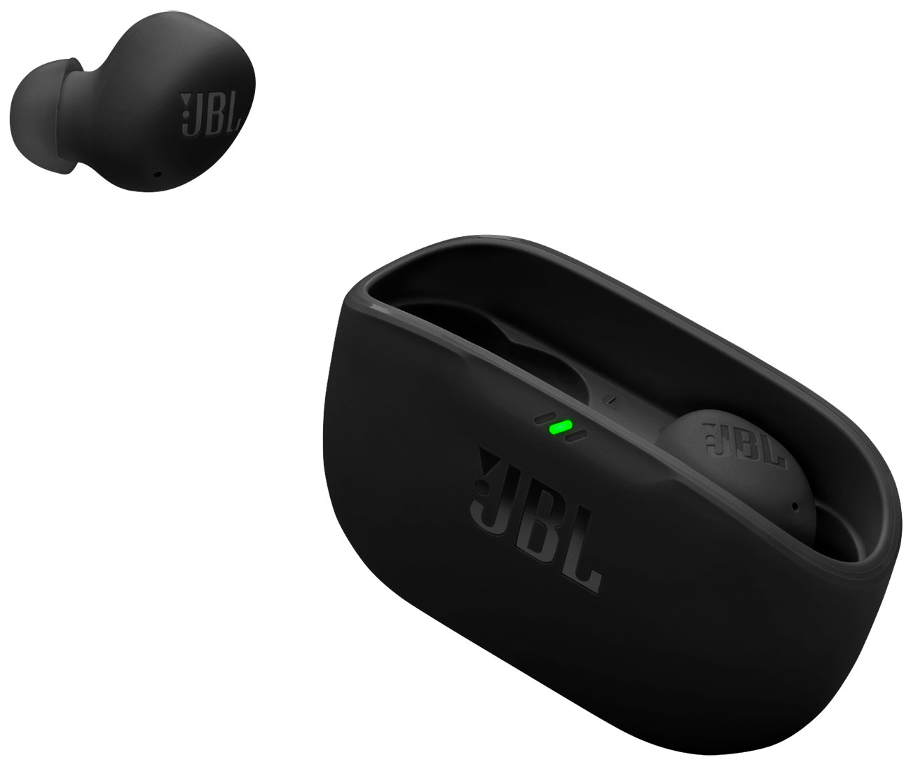 Top Angled View of JBL True Wireless Noise Cancelling Earbuds in Case