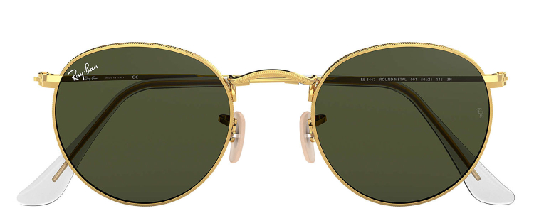 Ray-Ban Round Metal Framed 53mm Sunglasses - RB3447 001 53 display picture 1