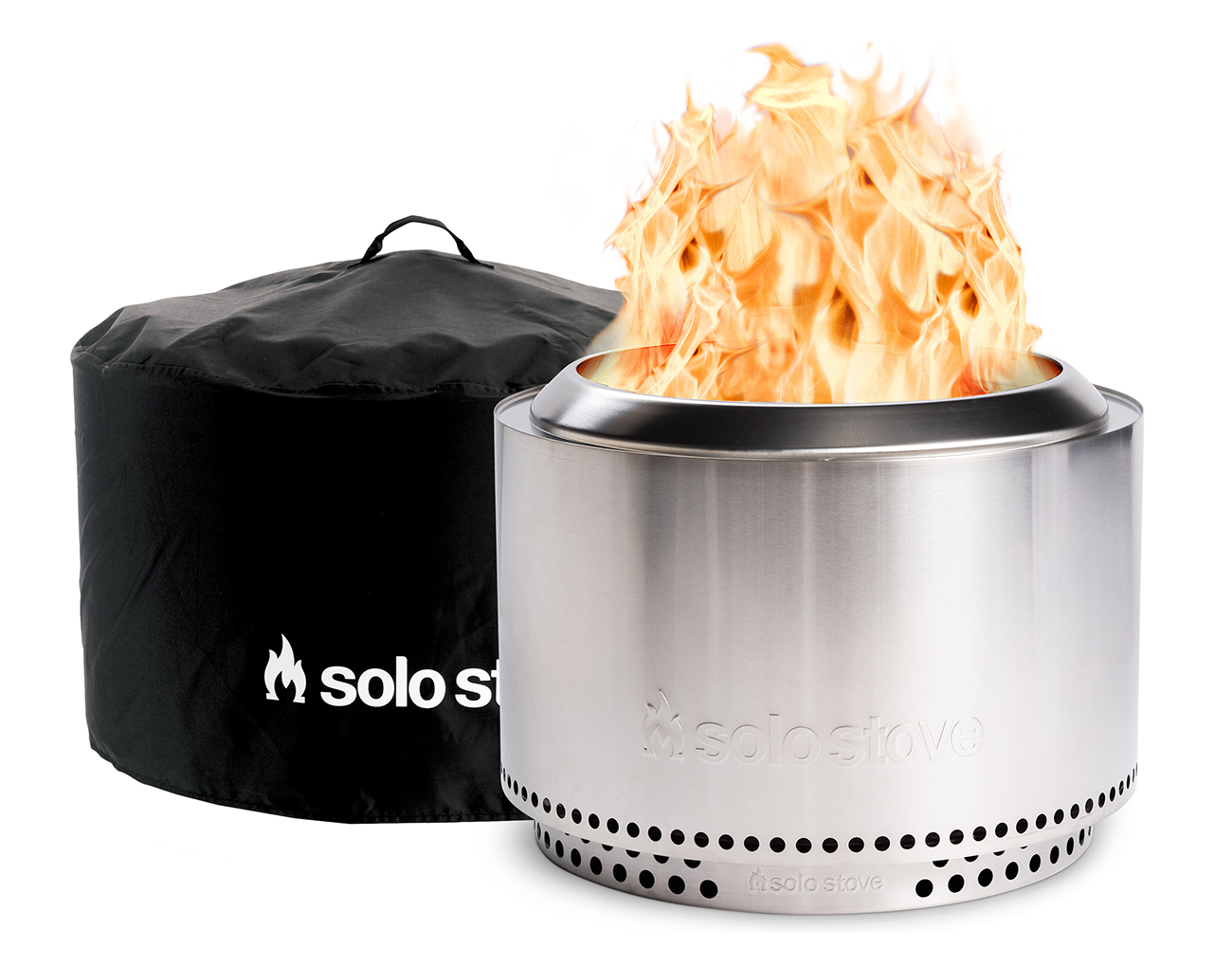 Solo Stove Canyon Smokeless Fire Pit Bundle In Stainless Steel - SSCYN-SD-2-SHELTER