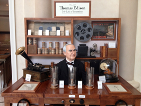 Thomas Edison display in Abt's atrium shopping mall