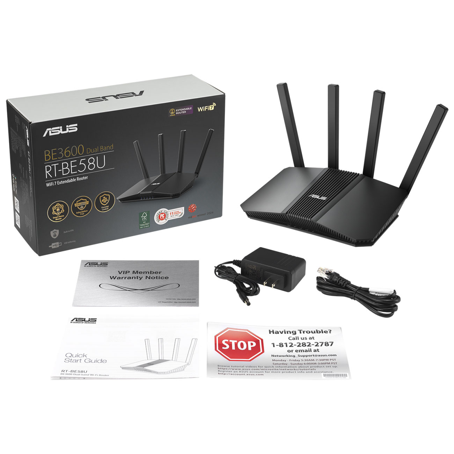 Trash Router ASUS Dual-band WiFi 7 Ethernet Wireless Router - RT-BE58U
