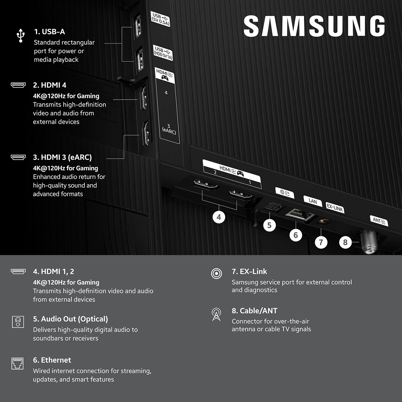 Close Up View Of The TV Ports