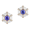 Goshwara Queen Hexagon Studs with Tanzanite and White Enamel