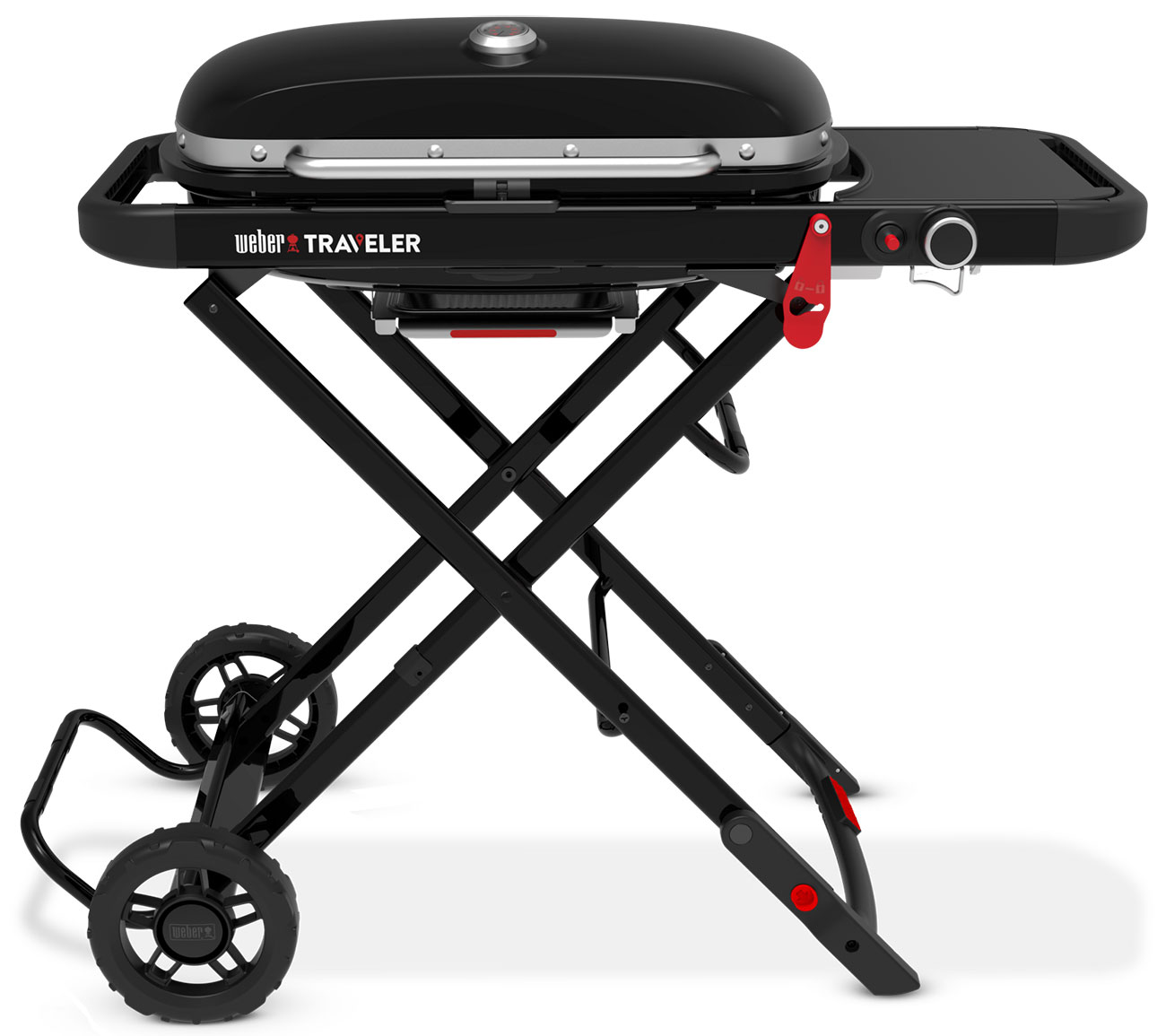 Weber Traveler Portable Liquid Propane Gas Grill 40-Inch Wide in Black - 1501740