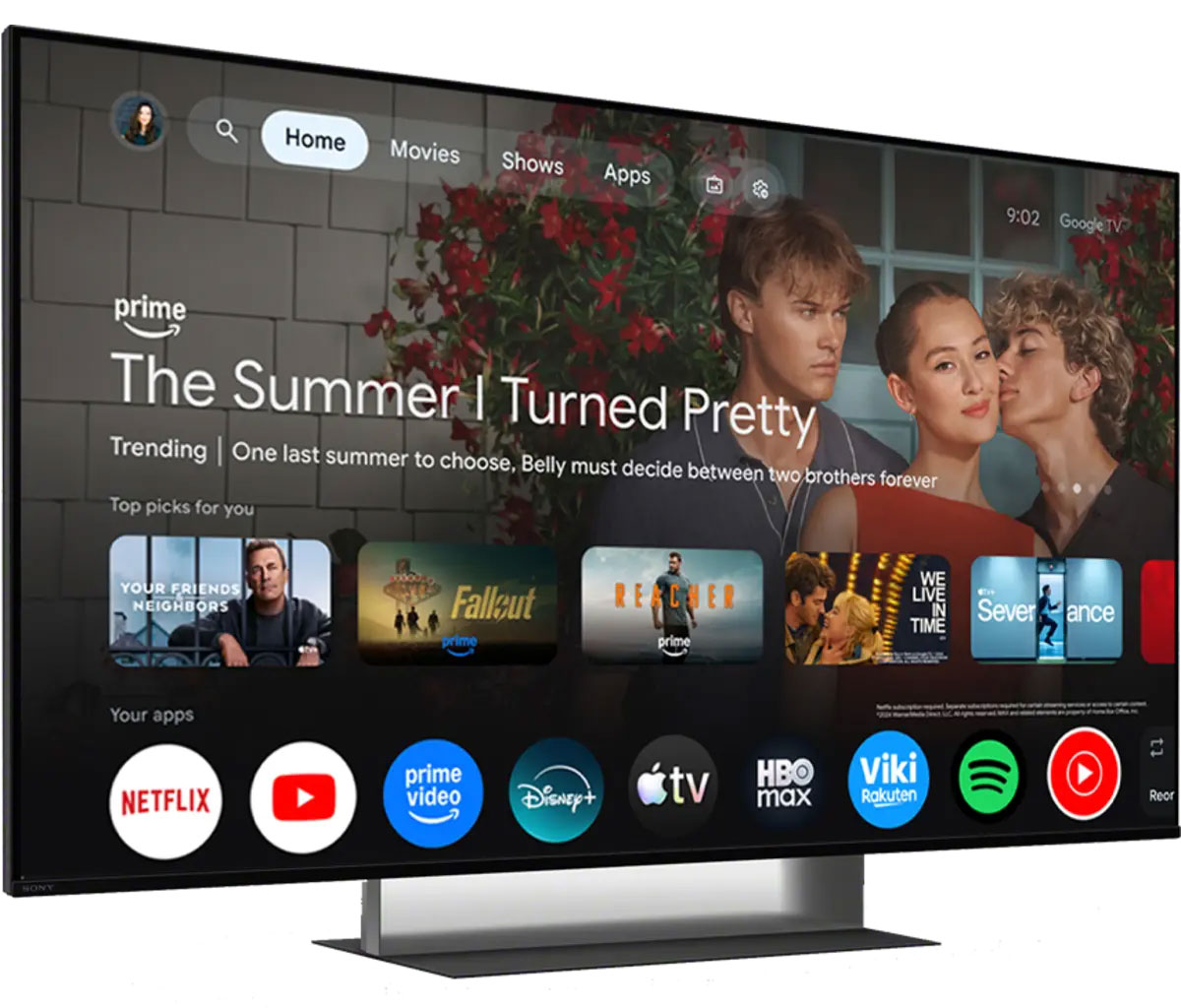 Smart TV Front View of Sony TV