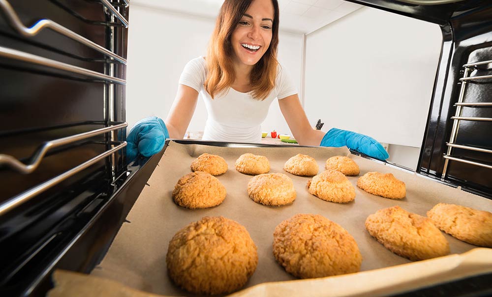 Person baking cookies